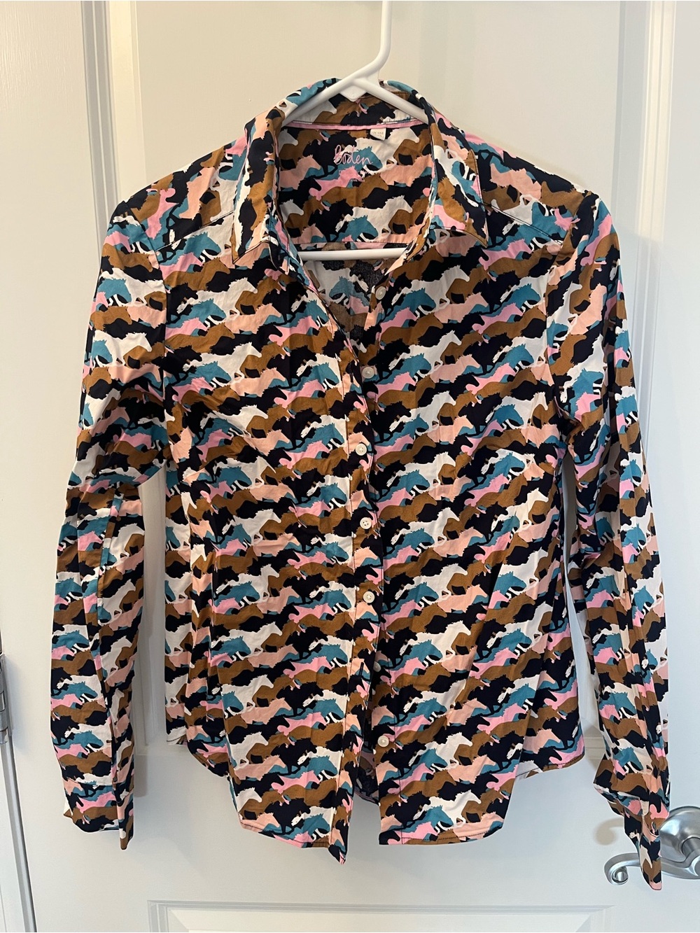 Printed horses Button-Down Shirt in Multicolor -